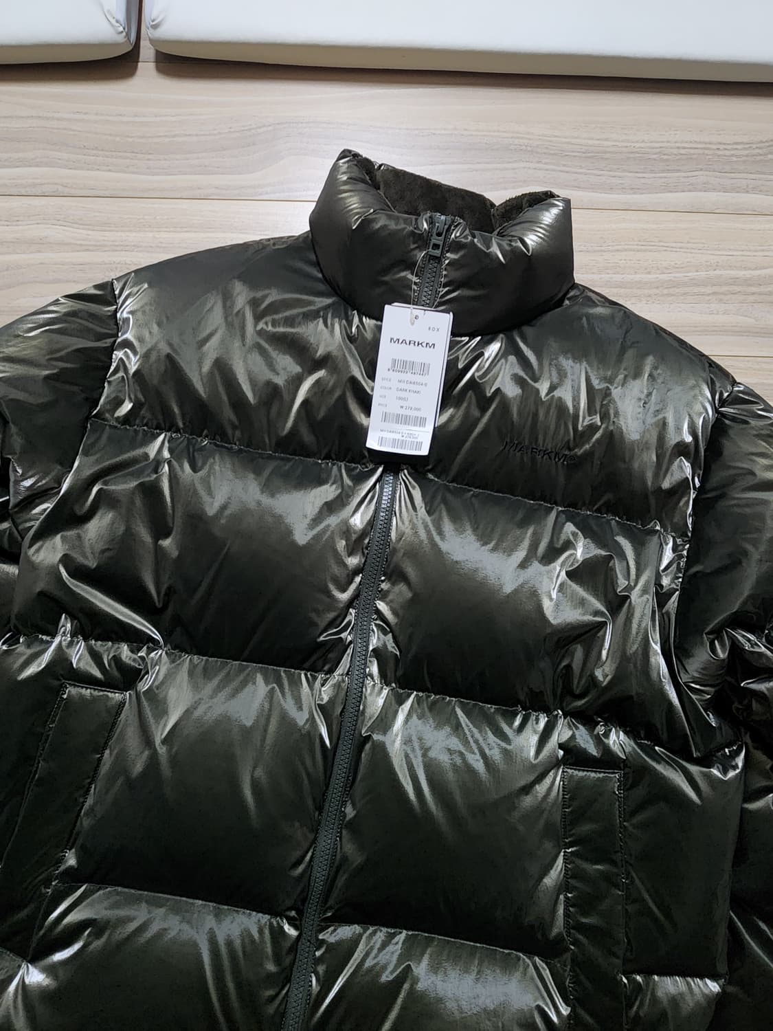 마크엠글로시덕다운패디점퍼다크카키L 상품이미지5