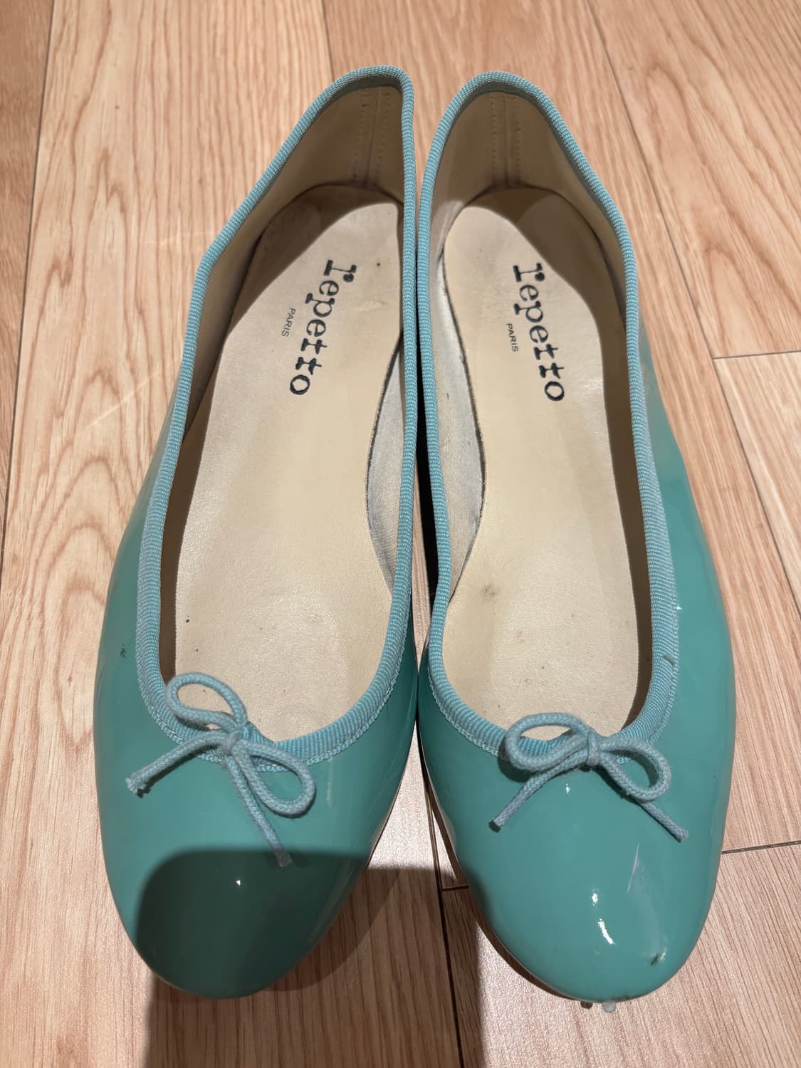 [37.5] 레페토 산드리옹 페이턴트 발레리나 플랫 슈즈 민트 상품이미지4