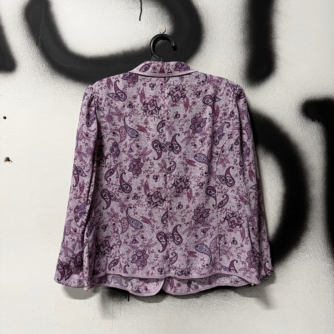 VTG 빈티지 연보라 페이즐리 패턴 카라 자켓 상품이미지2