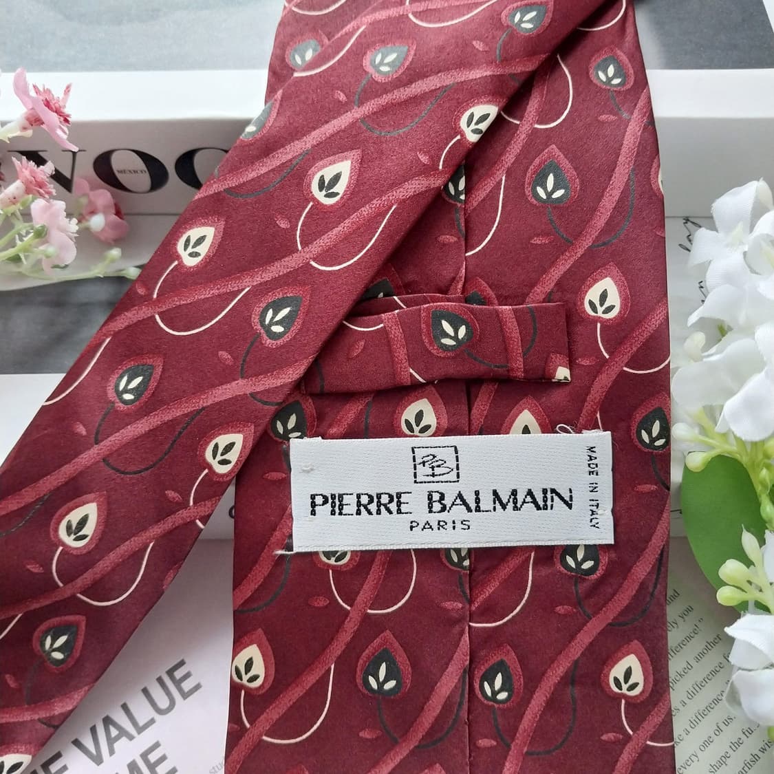 발망 실크 리프 웨이브 패턴 넥타이 9cm A+등급 k2048 상품이미지7