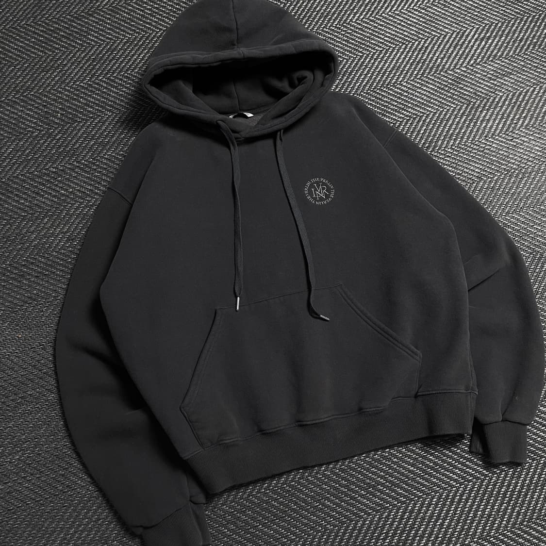 The verlin 자수 박시핏 스웻 후드 티셔츠o 5574 상품이미지2