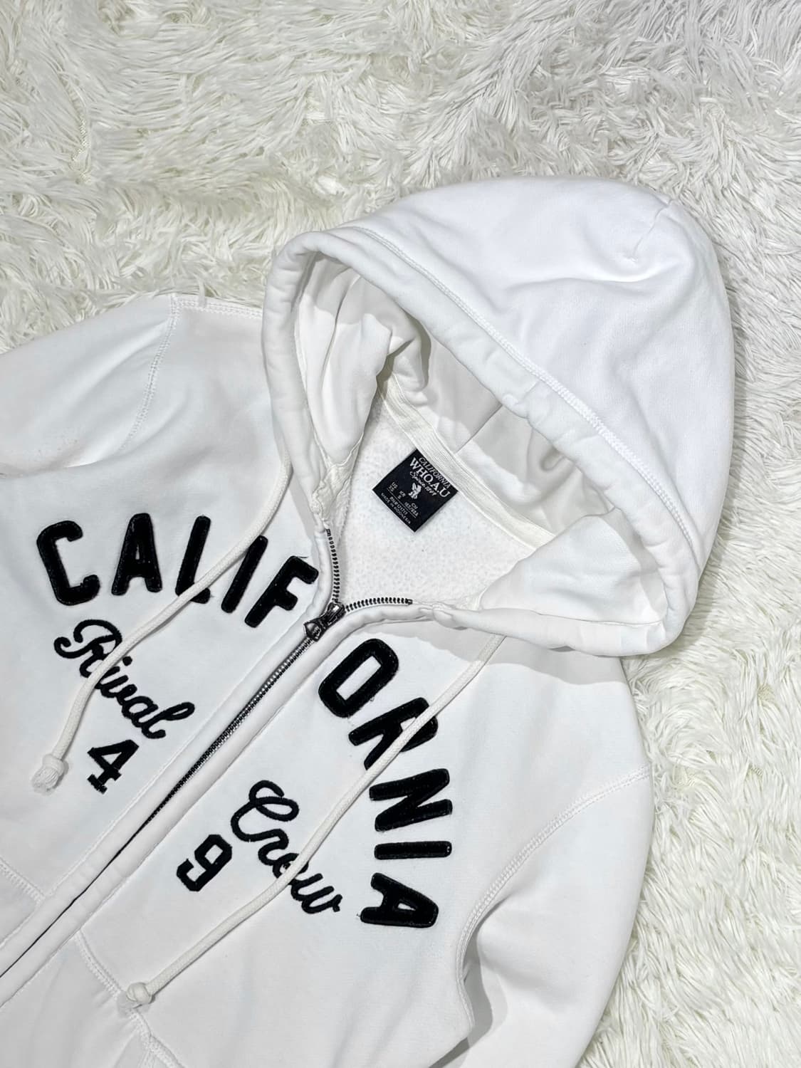 후아유 화이트 빅로고 후드집업 상품이미지4