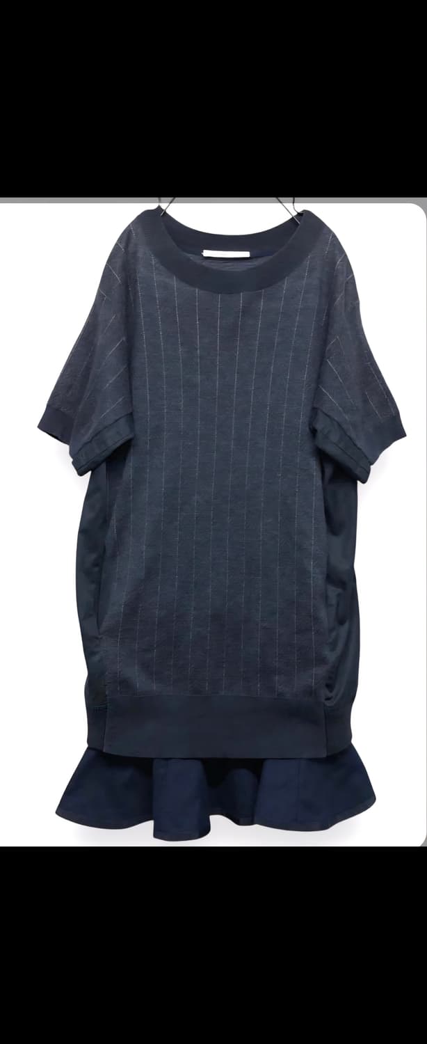 Sacai 네이비 린넨.면 니트 원피스44-66 상품이미지1