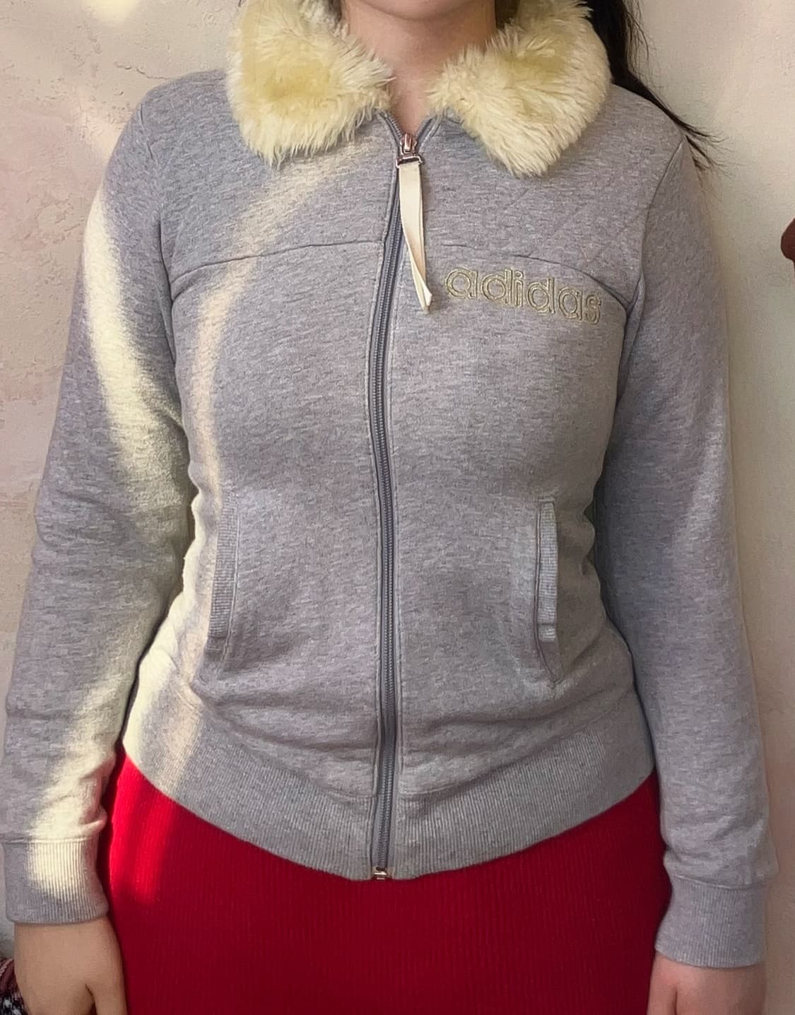 아디다스 퍼 트리밍 후드 집업 상품이미지1