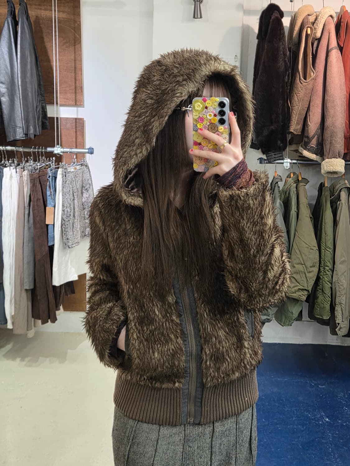 massive Y2K 갸루 플리스 후드 자켓 상품이미지3