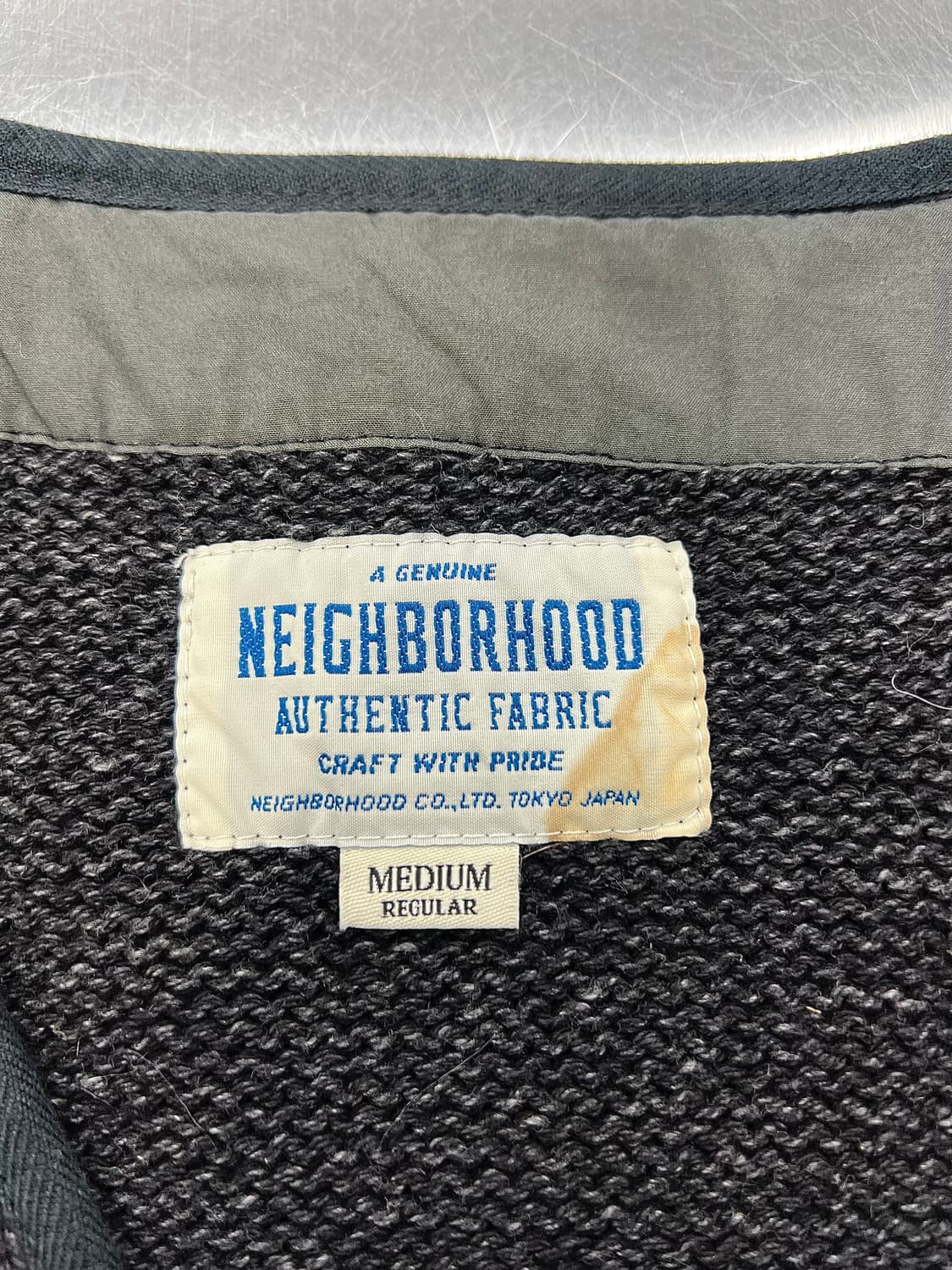 네이버후드 인디고 다이 노카라 니트 집업 자켓 상품이미지7