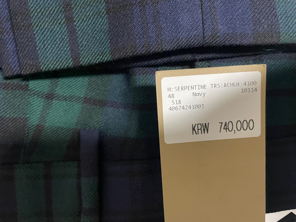 버버리 남성 체크 팬츠 새상품 상품이미지2