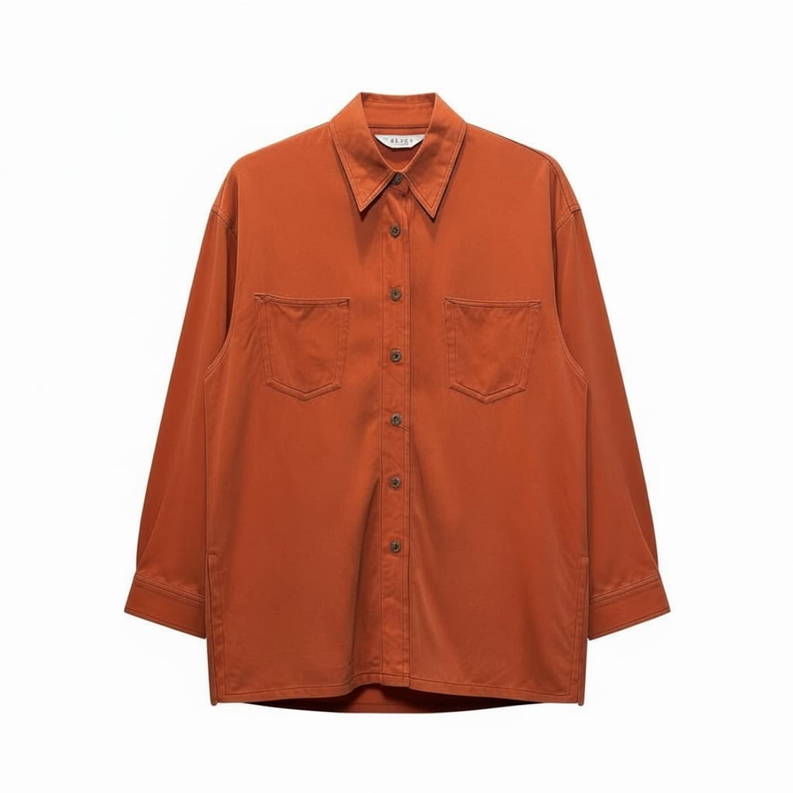 JPN VINTAGE 긴팔 셔츠 투포켓 스티치 디테일 브릭 오렌지 상품이미지1