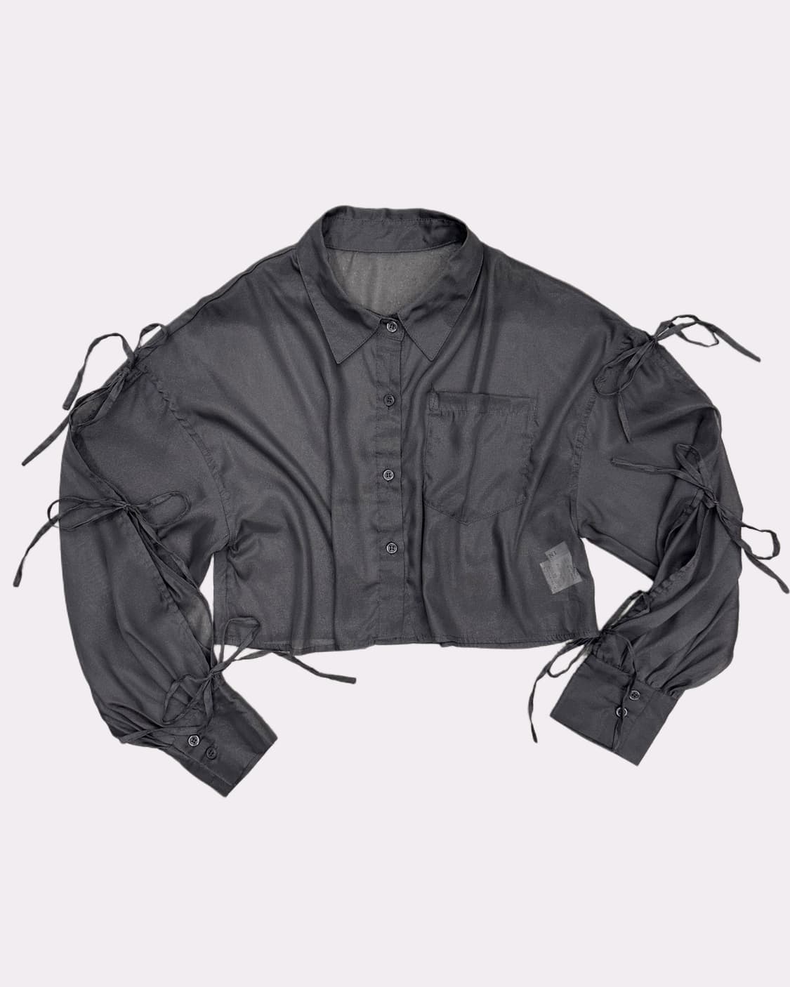 grey organza crop blouse 상품이미지1