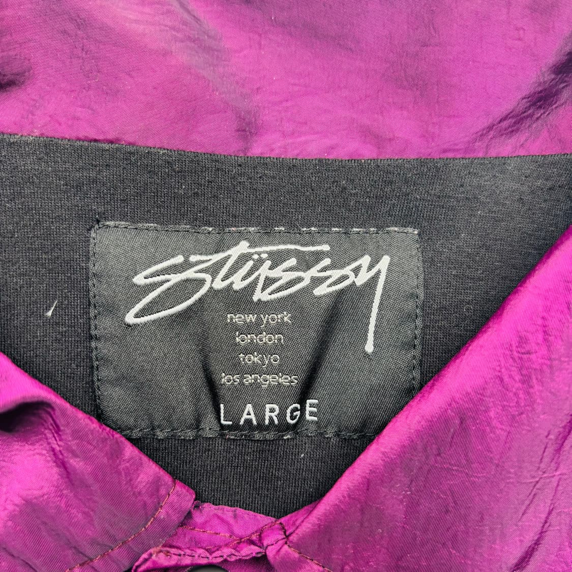 스투시 퍼플 나일론 코치자켓 L 상품이미지7