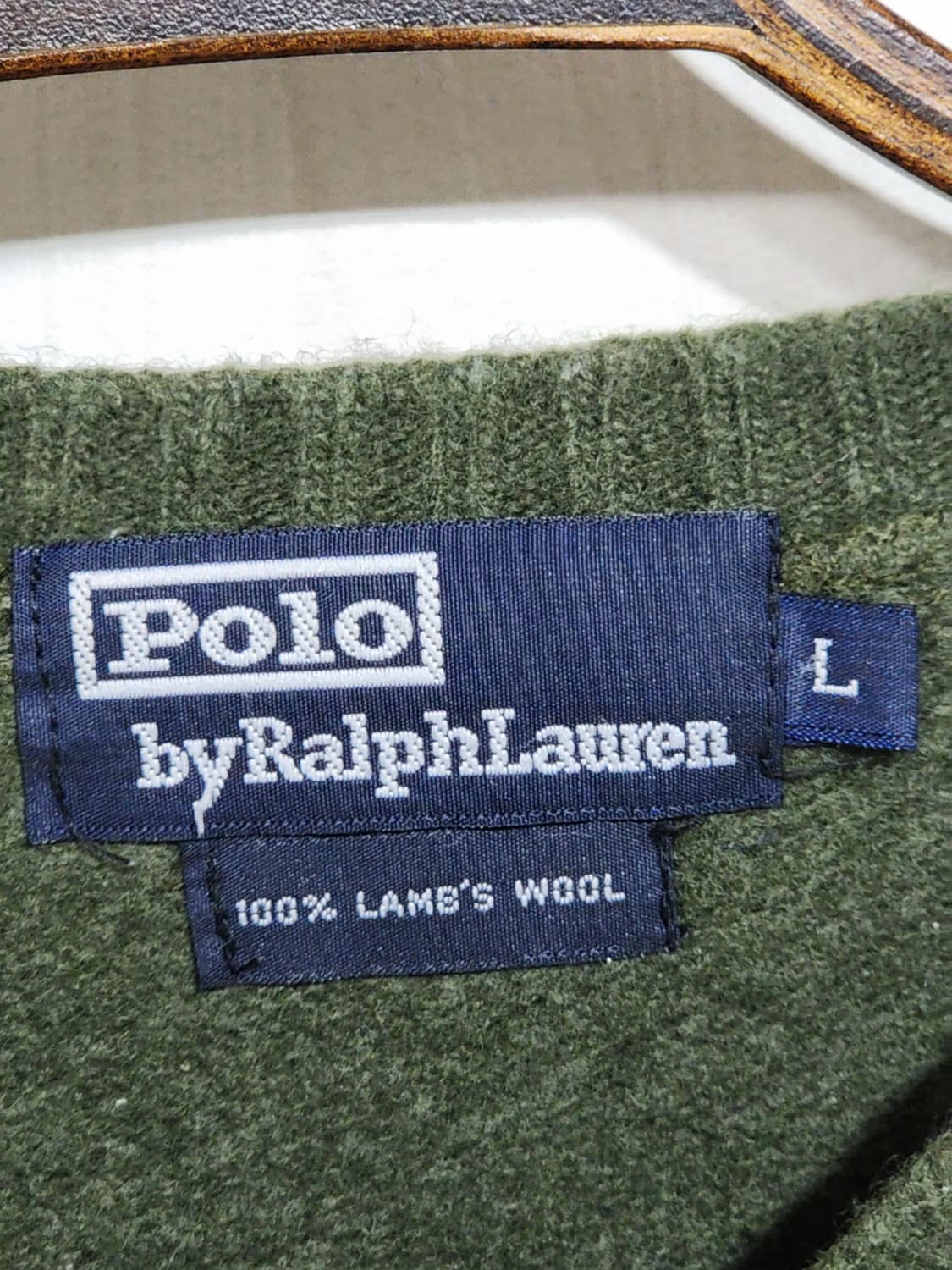 (L) 랄프로렌 폴로 니트 녹색 램스울 스웨터 라운드  상품이미지3