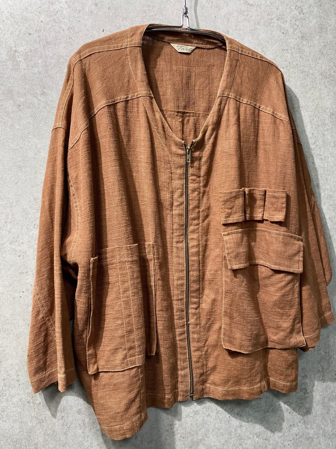 [F] 90s Vintage 빈티지 브라운 리넨 자켓 상품이미지3