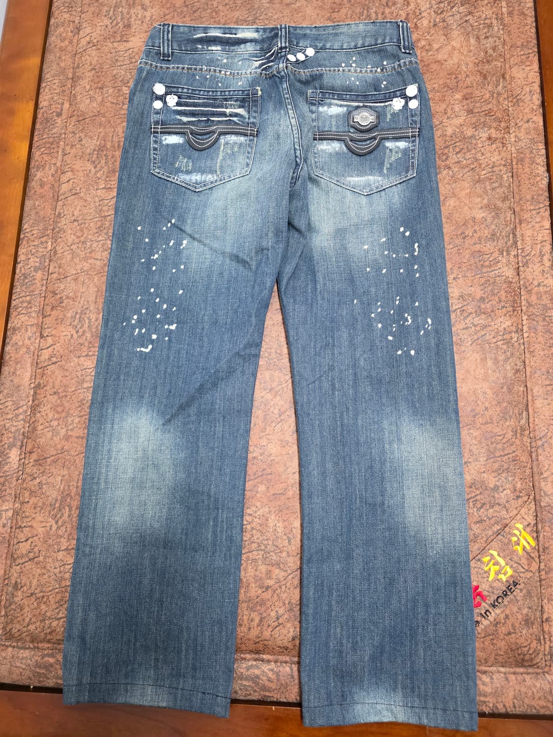 존 갈리아노 헤리티지 가죽 패치 워싱 데님 팬츠 32 상품이미지1