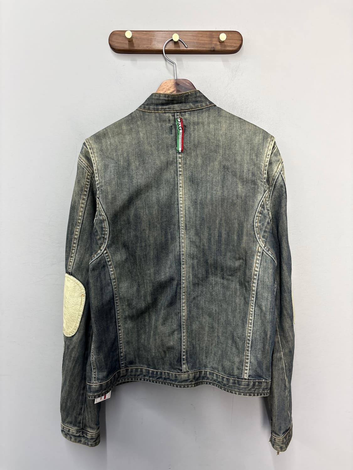 돌체앤가바나 90s 아카이브 가죽패치 디테일 빈티지 데님 라이더 자켓 A 상품이미지6