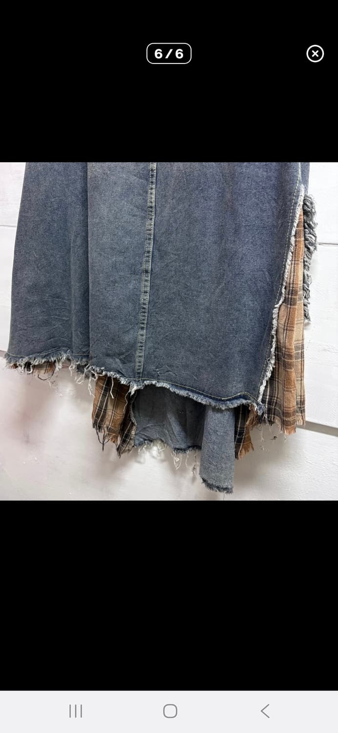 (마지막특가) 일본빈티지 데님 패치웍 데미지 그런지 히피 롱스커트 상품이미지6