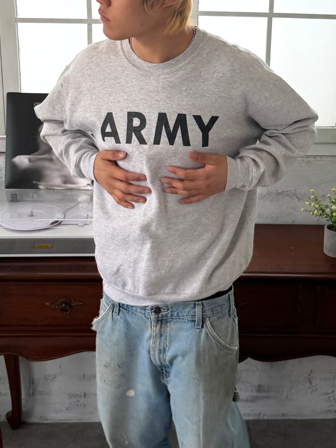 ARMY 스웻셔츠 그레이 상품이미지1