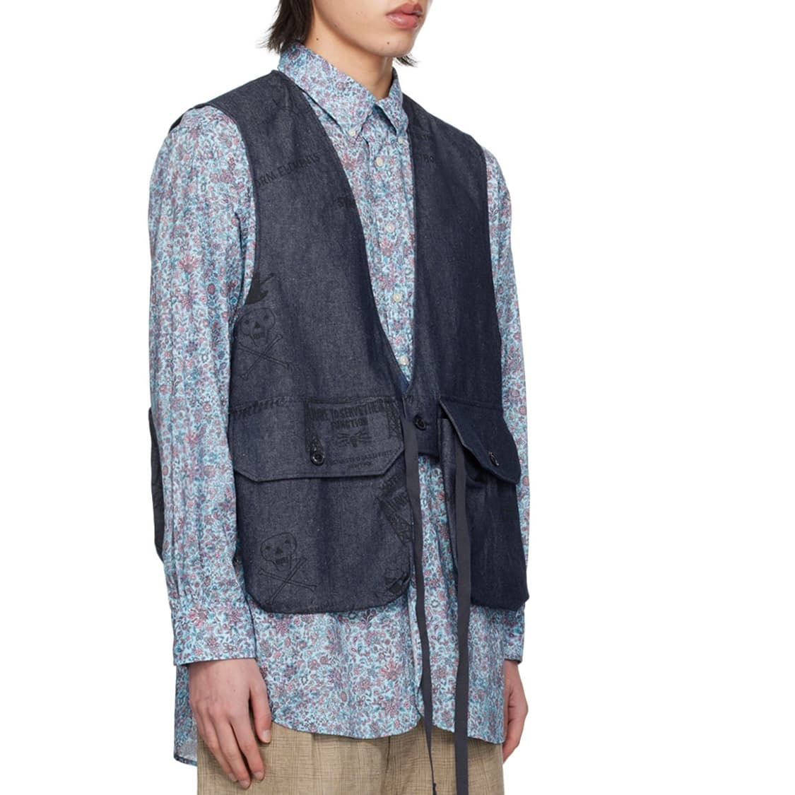 8oz graffiti print denim fowl vest 상품이미지2