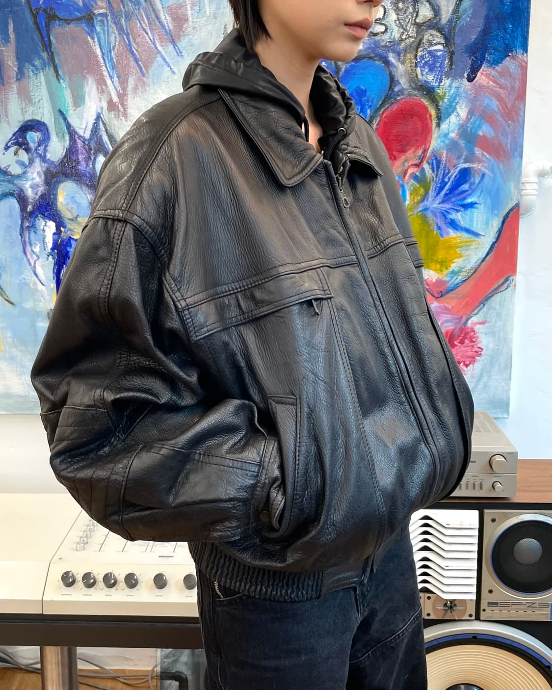 Gianni Versace 베르사체 레더 봄버 자켓 상품이미지2