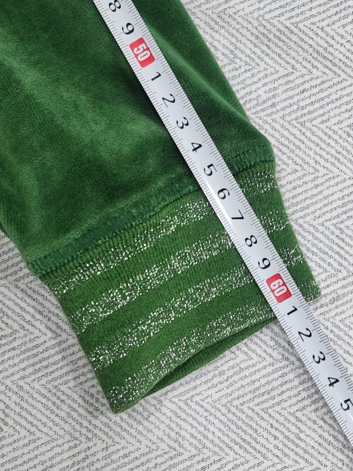 [M] 메들린 벨벳 왕관 큐빅 후드집업 M 그린 상품이미지9