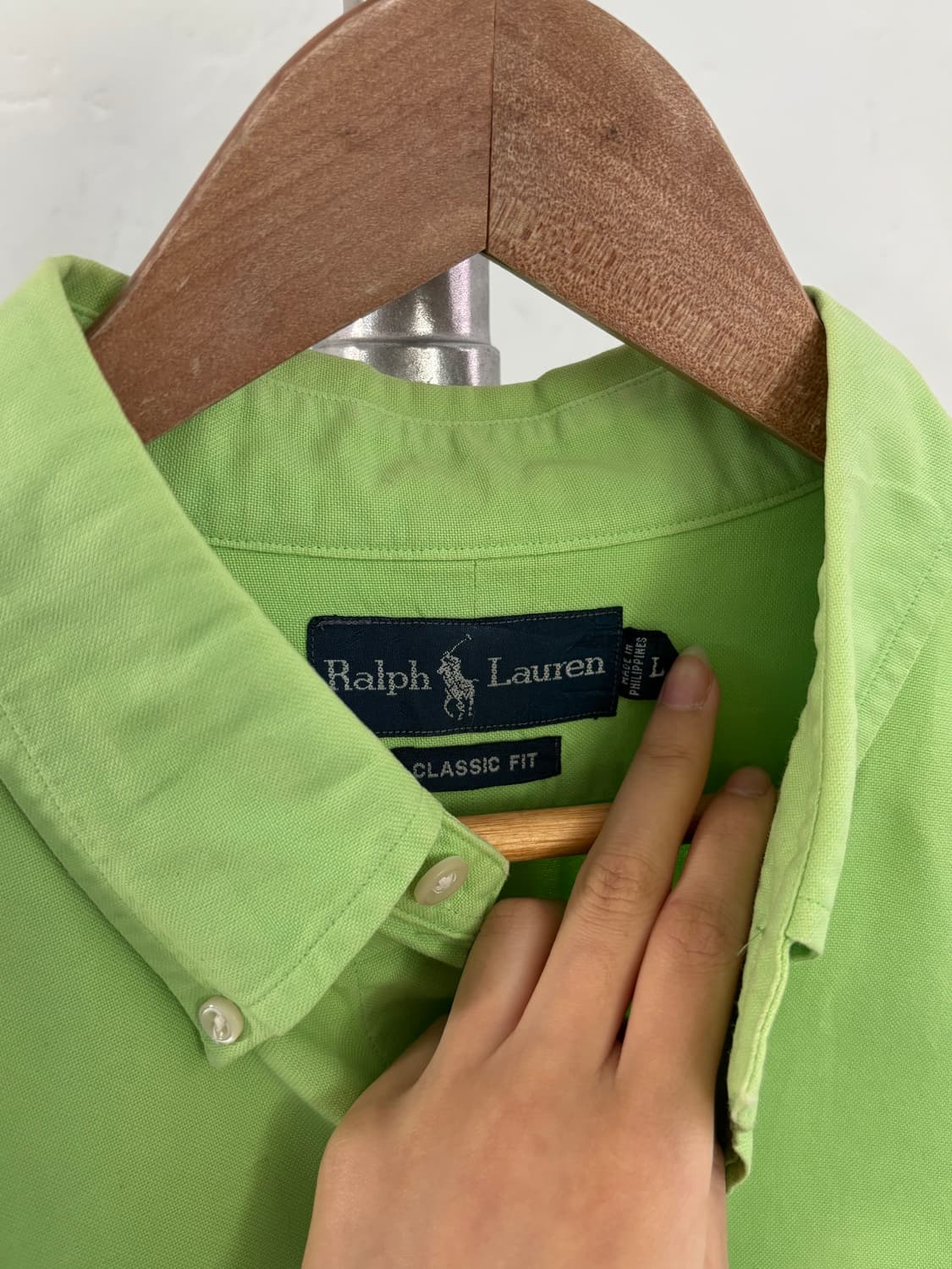 Polo 폴로 랄프로렌 네온그린 옥스포드 오버사이즈 셔츠 상품이미지5