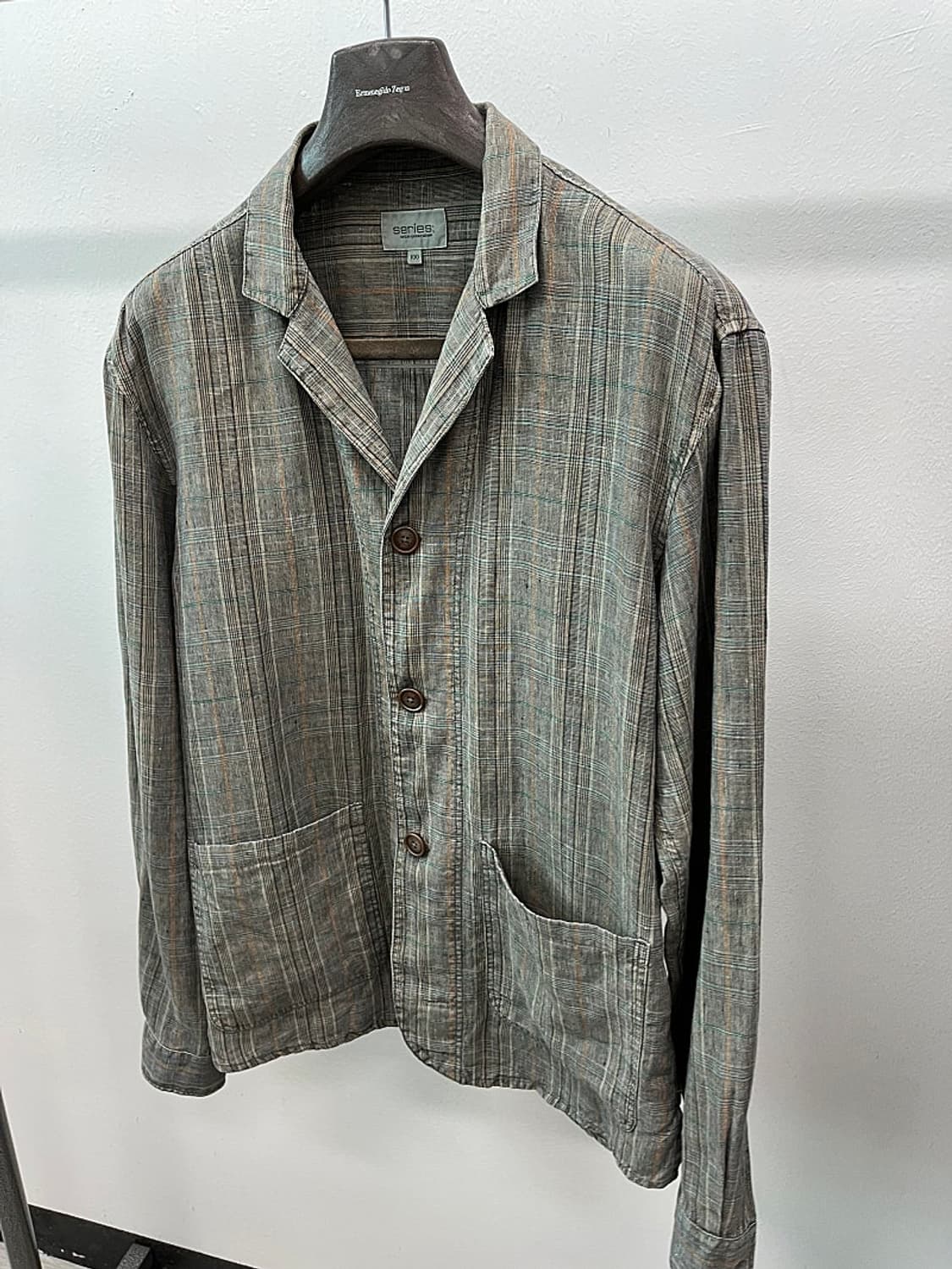 105) 시리즈 투톤 타탄 린넨자켓  상품이미지1