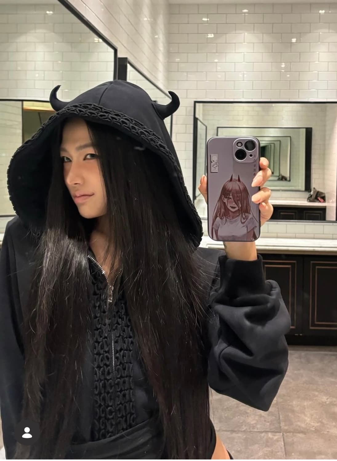 Nodress 노드레스 악마 뿔 후드집업 블랙 S 상품이미지2