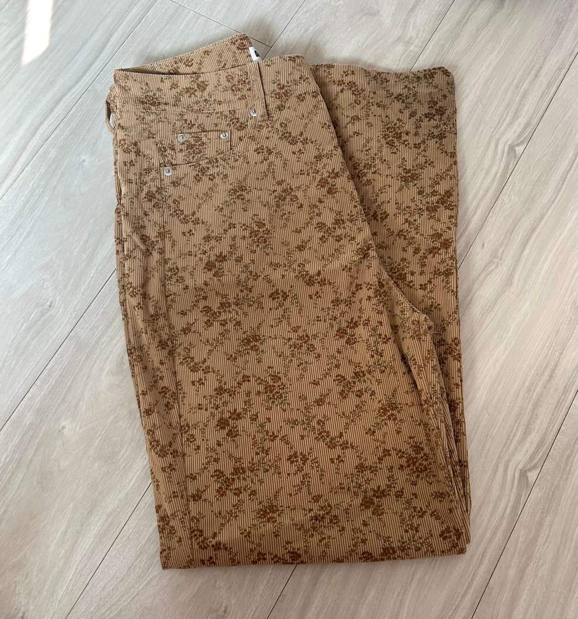 [프롬비기닝] 빈티지플라워 코듀로이팬츠 브라운 상품이미지3