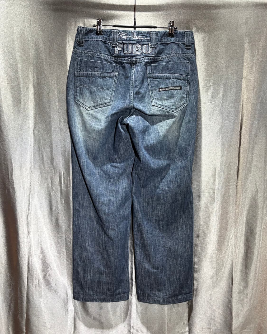 34in FUBU 푸부 시티그래픽 스펠링 패치 데님팬츠 상품이미지4