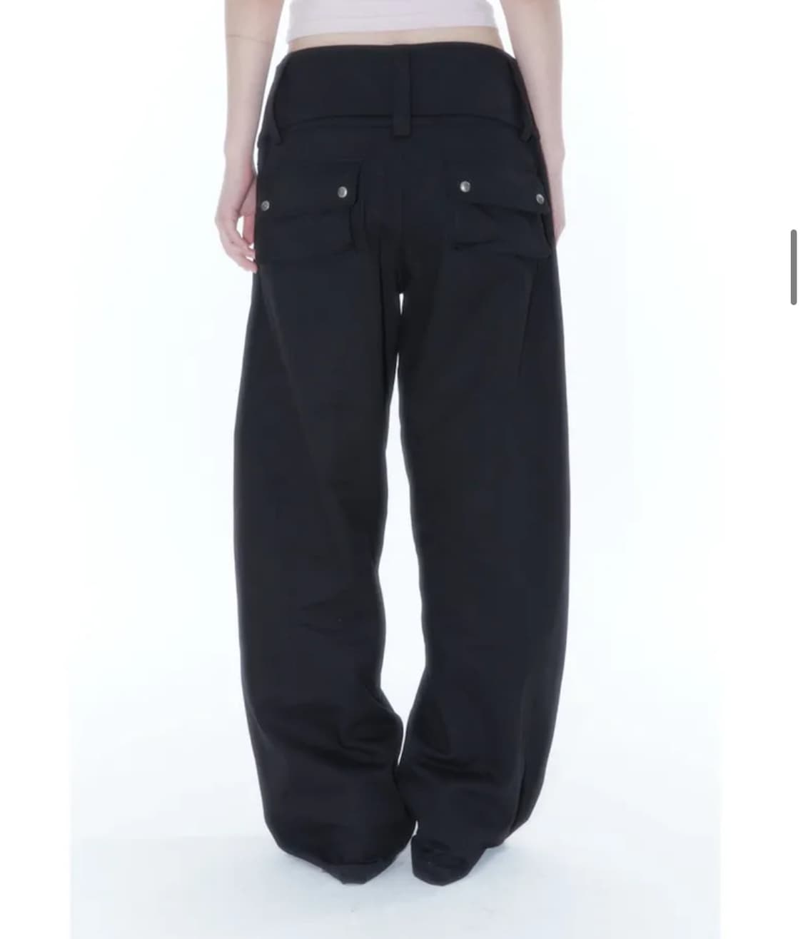 카시코 belt rivet oval pants black 상품이미지5