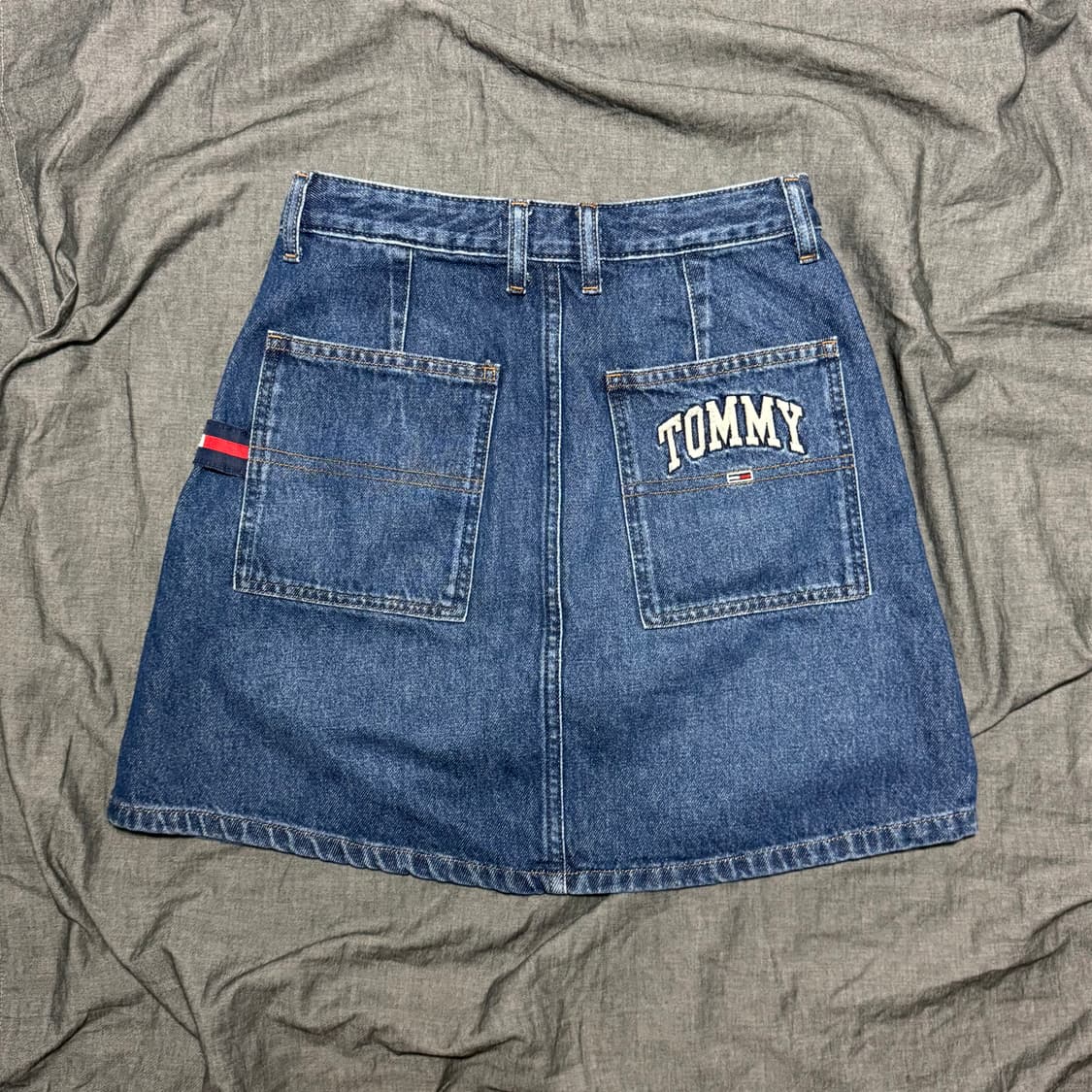 Retro Button-Front Denim Mini Skirt 상품이미지1