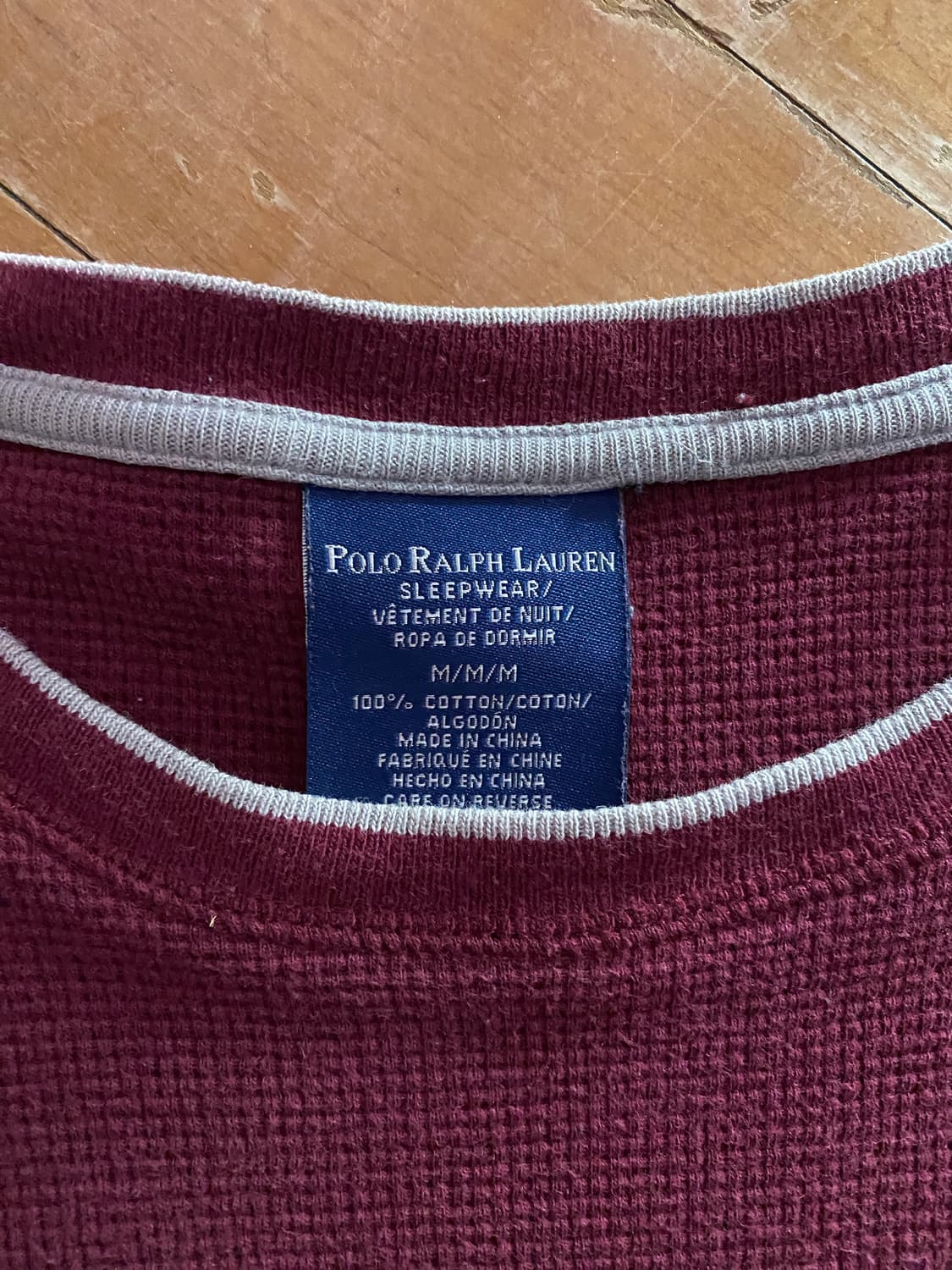 폴로 랄프로렌 와플 셔츠 M 버건디 (100~105) 상품이미지2