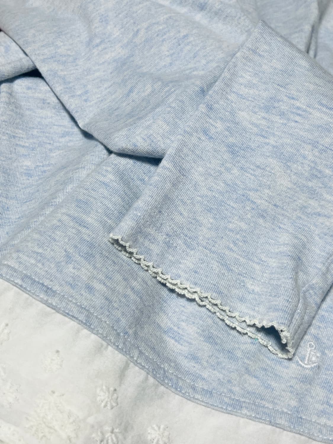 모리걸 파스텔블루 레이스 롱슬리브탑 상품이미지2