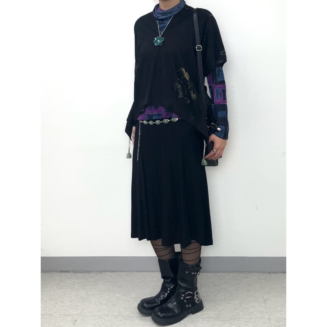 빈티지 오리엔탈 블랙 반팔 상품이미지3