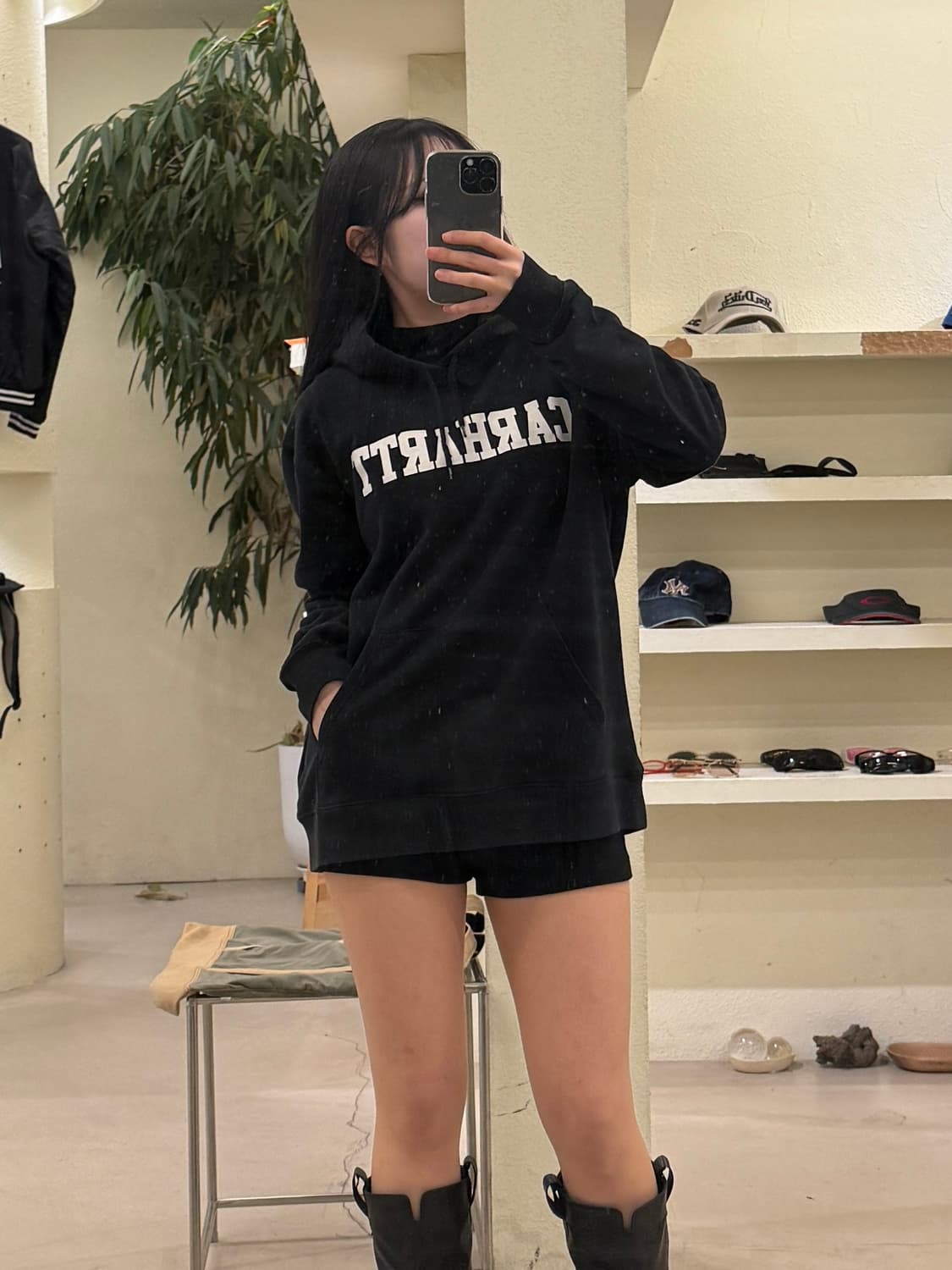 칼하트 빅로고 블랙 후드티 U259 상품이미지1