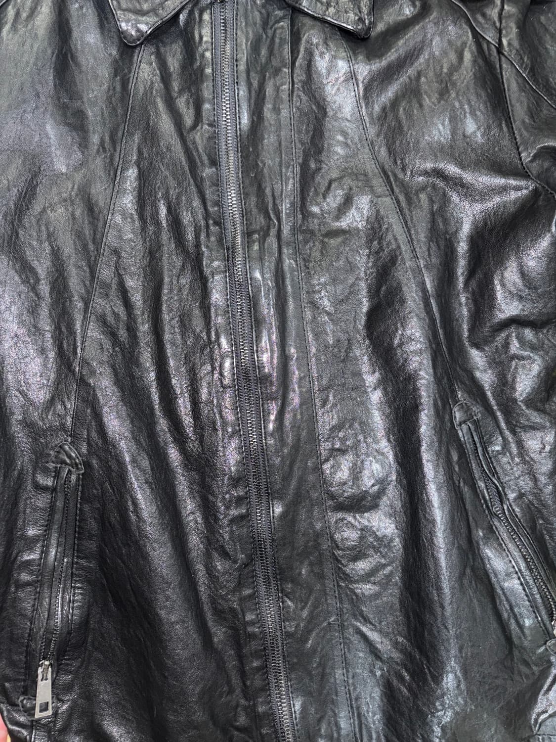 인카❌ 빈티지 주름가공 태닝 램스킨 자켓 상품이미지5