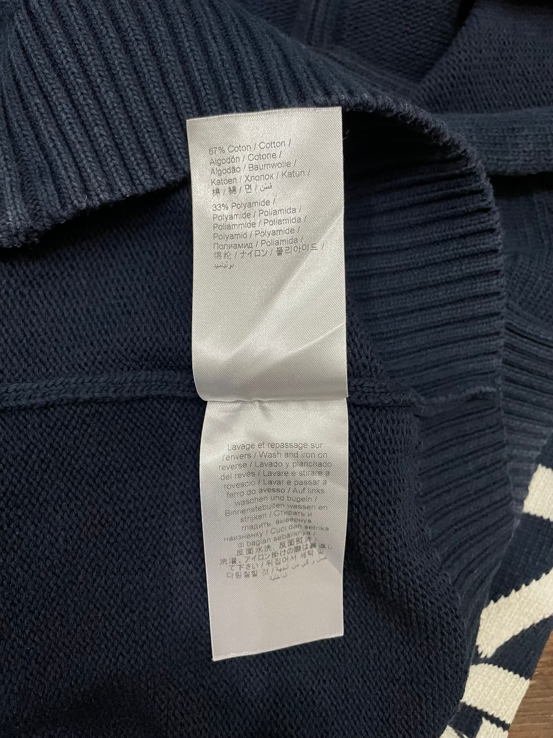 겐조 딥 블루 지퍼 업 드로스트링 니트 후드 집업 상품이미지8