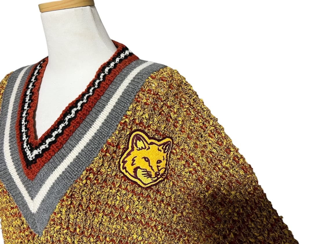 (새상품) 메종키츠네 브이넥 니트 옐로우 겨울니트 남녀공용S 상품이미지4