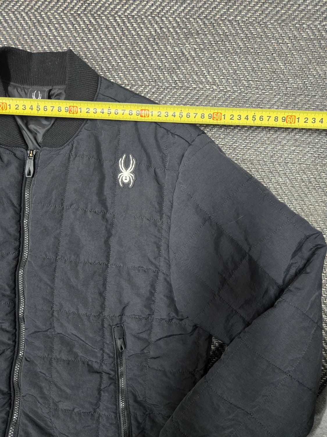 스파이더 봄버 자켓 블랙 라이프 스타일 스퀘어 퀼팅 자켓 상품이미지6