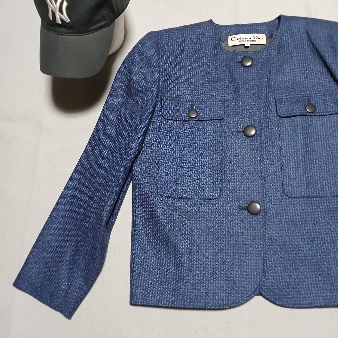 일본판 크리스찬디올 빈티지 트위드스타일 우먼 자켓 춘추 울 레이온 상품이미지5
