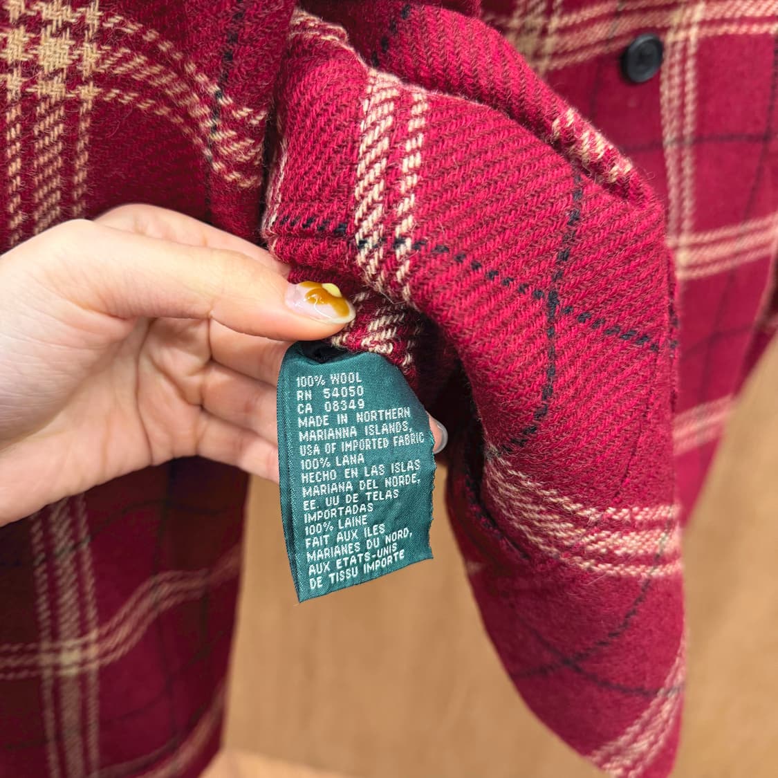 폴로 랄프로렌 울 테일러드 자켓 체크 패턴 디테일 레귤러핏 레드 상품이미지7