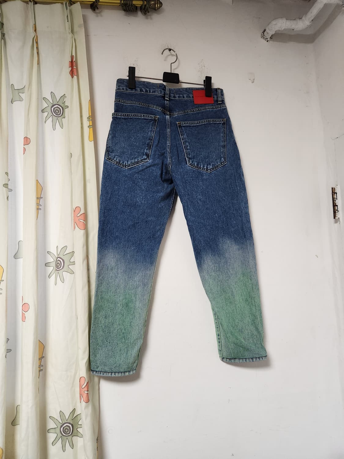 FLY 진청-그린 투톤 데님 팬츠 29 상품이미지2