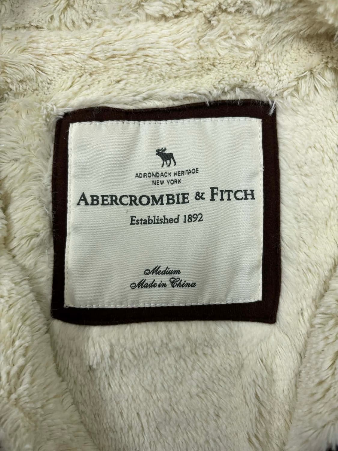 아베크롬비 y2k 초코브라운 핀터깔 울프죠 양털 대대장 후드집업 희귀져지 상품이미지4