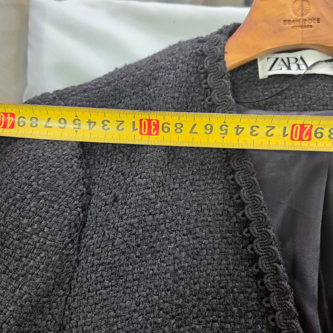 [ZARA] 자라 블랙 트위드 노카라 자켓 여성 XS 상품이미지7