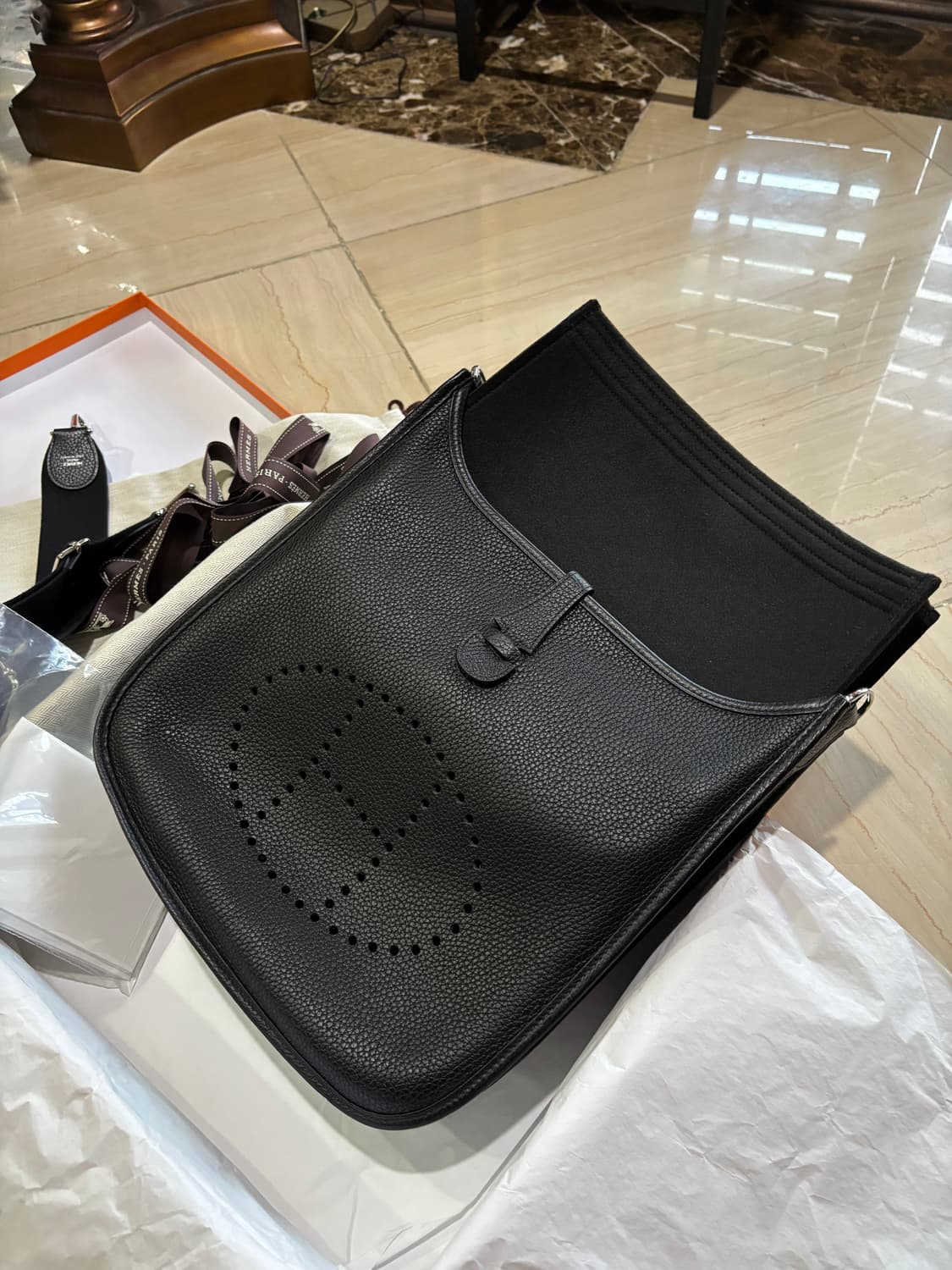 에르메스 에블린 29 블랙(누아) 은장 상품이미지3