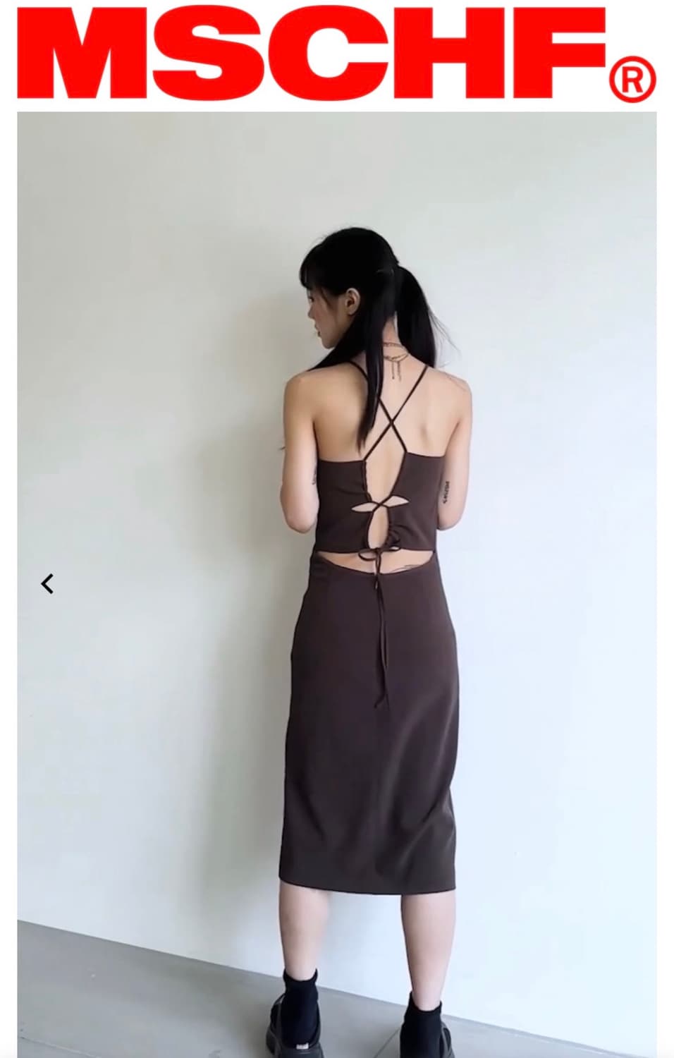 미스치프 뷔스티에 원피스 브라운 L 상품이미지2