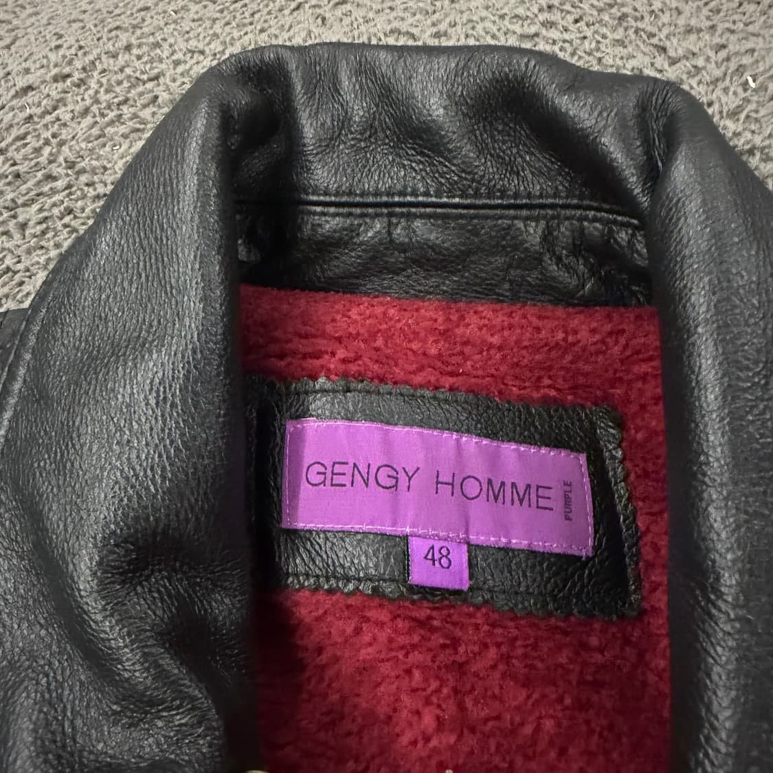 [정품/48] GENGY HOMME 소가죽 배색 캐시미어 자켓 상품이미지5