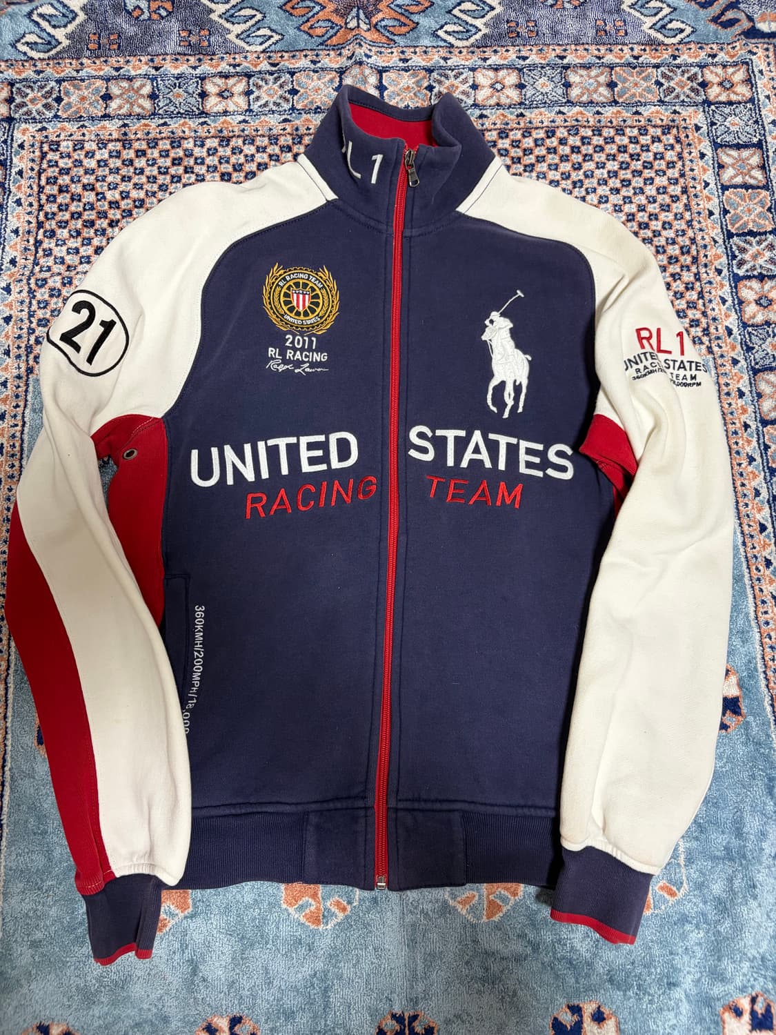 폴로 랄프로렌 빅포니 usa 레이싱 져지 m 상품이미지1