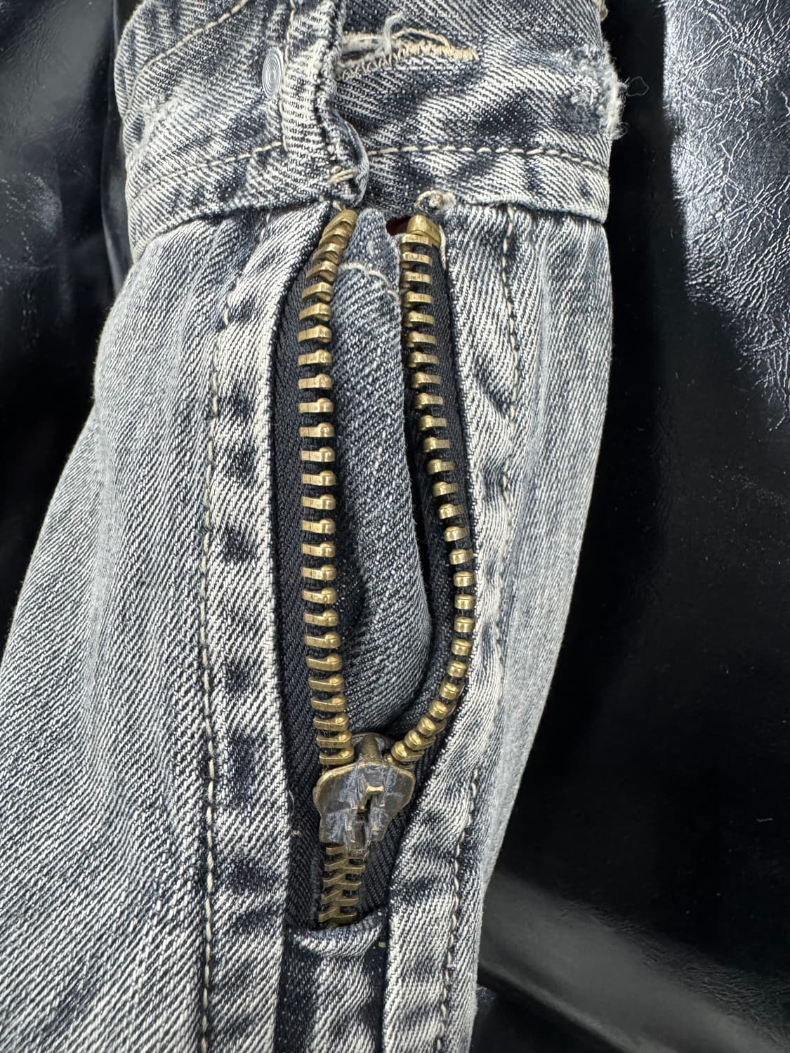 VTG Y2K 그런지 데님 바이커 자켓 상품이미지8