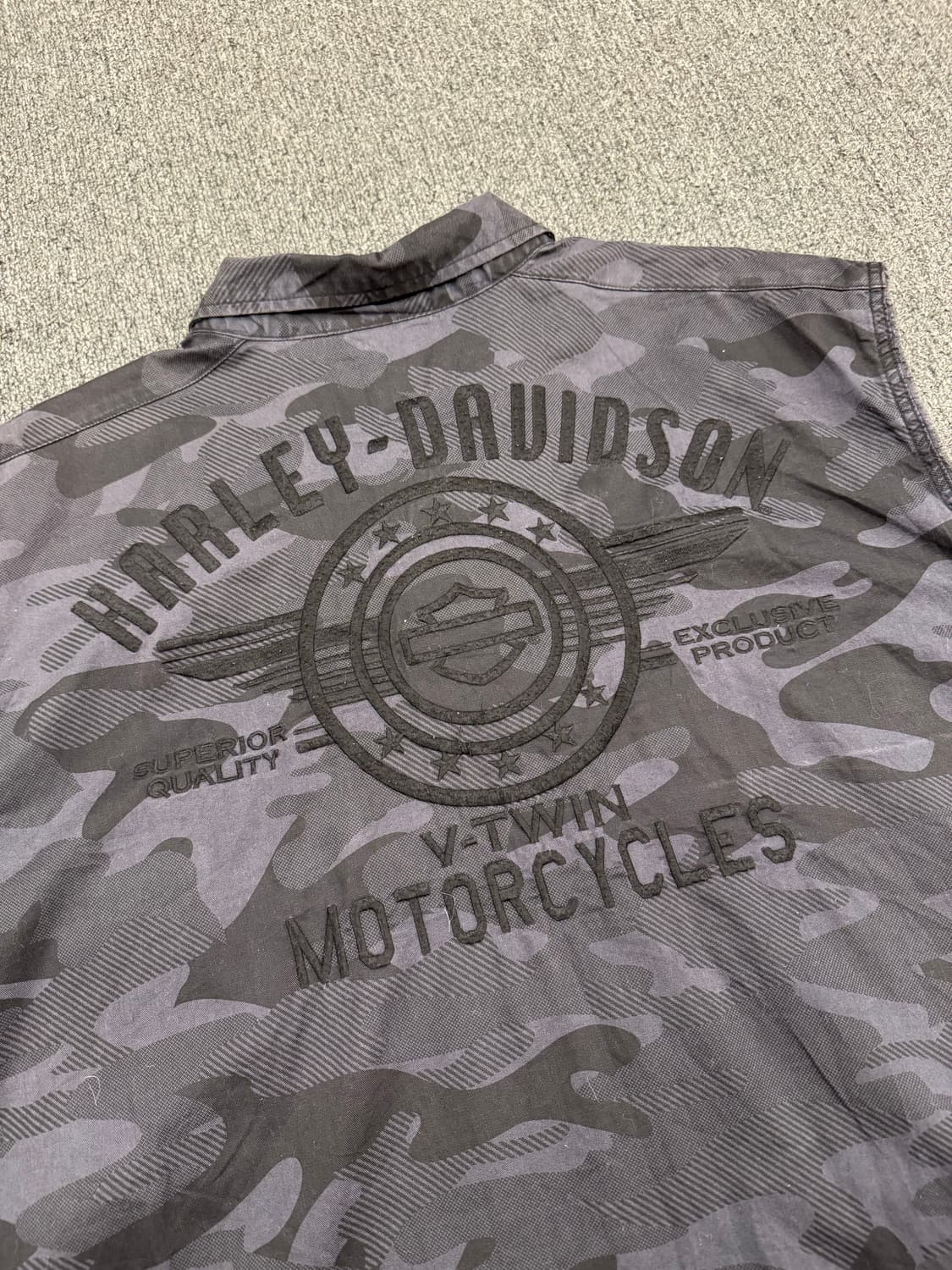 3XL)할리데이비슨 빈티지 패치 자수 커스텀 조끼 베스트 셔츠 상품이미지6