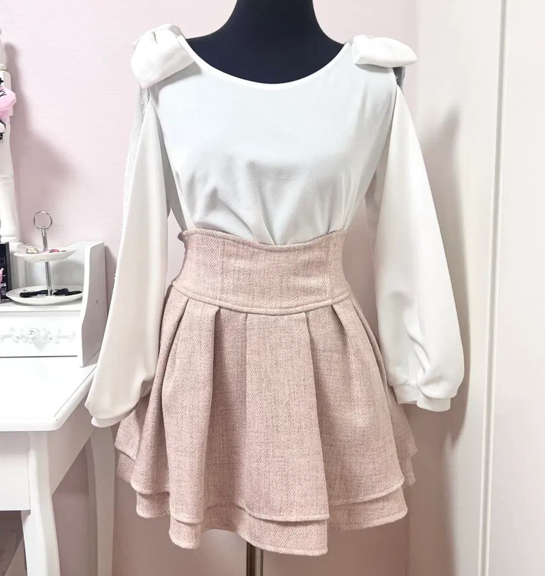 잉그니 어깨 리본 레이스 블라우스 니트 리즈리사 고전 트랄라라 스나계 상품이미지1